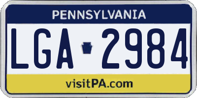 PA license plate LGA2984