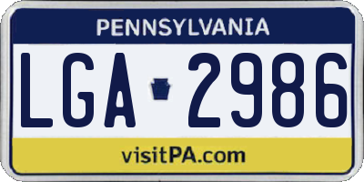 PA license plate LGA2986