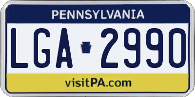 PA license plate LGA2990