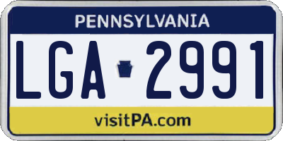PA license plate LGA2991