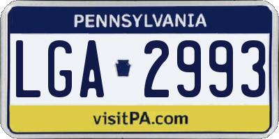 PA license plate LGA2993