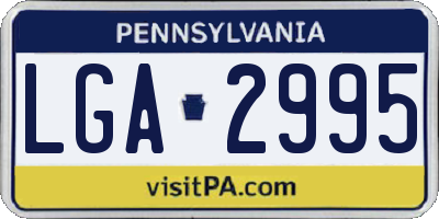 PA license plate LGA2995