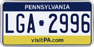 PA license plate LGA2996