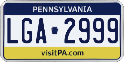 PA license plate LGA2999