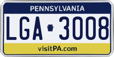 PA license plate LGA3008