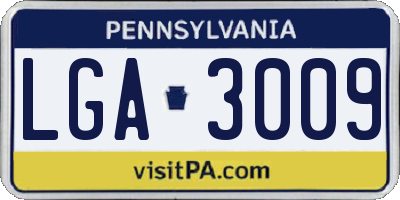 PA license plate LGA3009