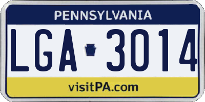 PA license plate LGA3014