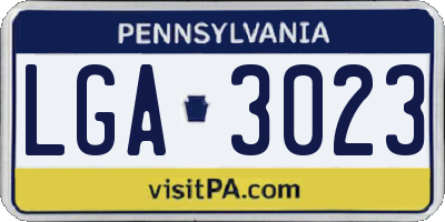 PA license plate LGA3023
