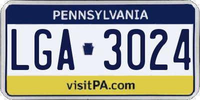 PA license plate LGA3024