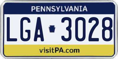PA license plate LGA3028