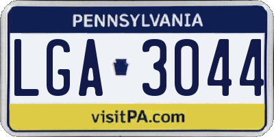 PA license plate LGA3044