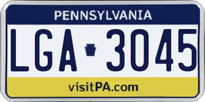 PA license plate LGA3045