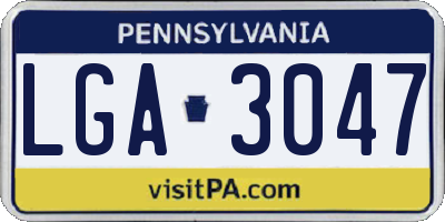PA license plate LGA3047