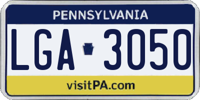 PA license plate LGA3050