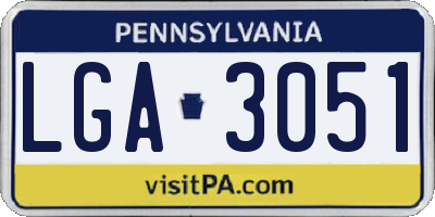 PA license plate LGA3051