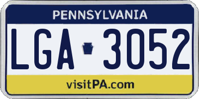 PA license plate LGA3052