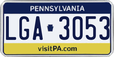 PA license plate LGA3053