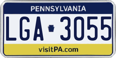 PA license plate LGA3055