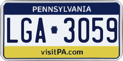 PA license plate LGA3059