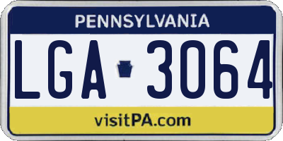 PA license plate LGA3064