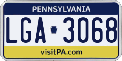 PA license plate LGA3068