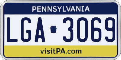 PA license plate LGA3069