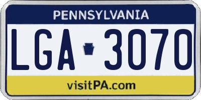 PA license plate LGA3070