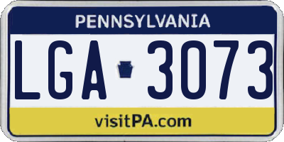 PA license plate LGA3073