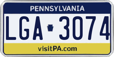 PA license plate LGA3074