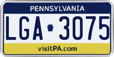 PA license plate LGA3075