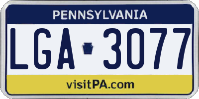 PA license plate LGA3077