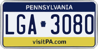 PA license plate LGA3080