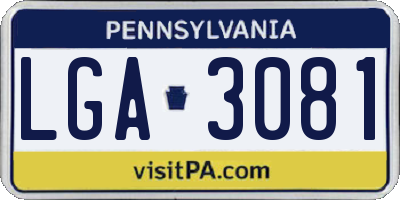 PA license plate LGA3081
