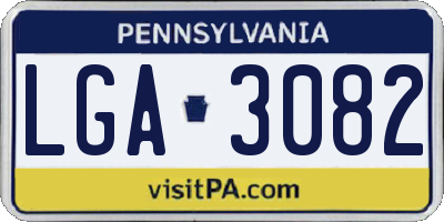 PA license plate LGA3082