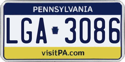 PA license plate LGA3086