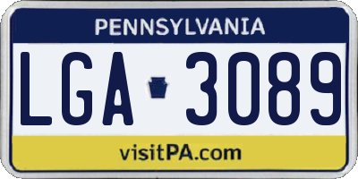 PA license plate LGA3089