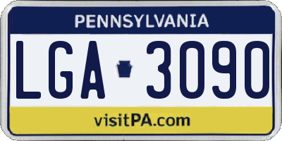PA license plate LGA3090