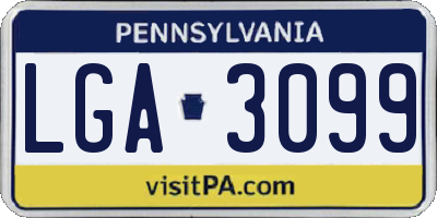 PA license plate LGA3099