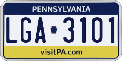 PA license plate LGA3101