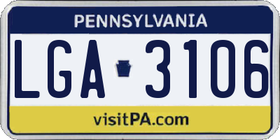 PA license plate LGA3106