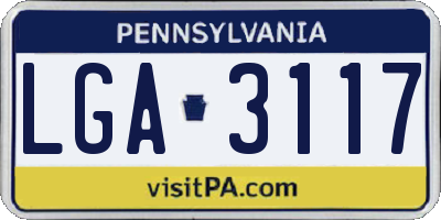 PA license plate LGA3117
