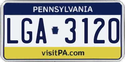 PA license plate LGA3120