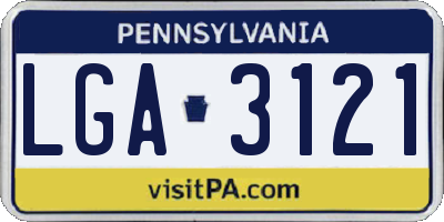 PA license plate LGA3121