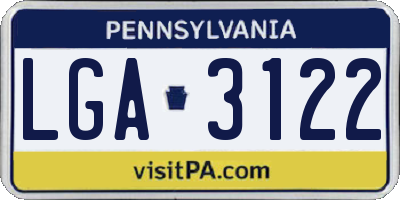 PA license plate LGA3122