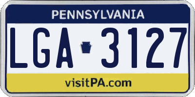 PA license plate LGA3127