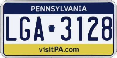 PA license plate LGA3128