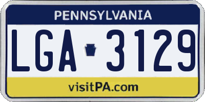 PA license plate LGA3129