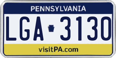 PA license plate LGA3130