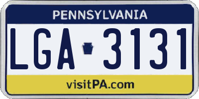 PA license plate LGA3131