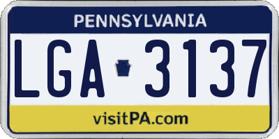 PA license plate LGA3137